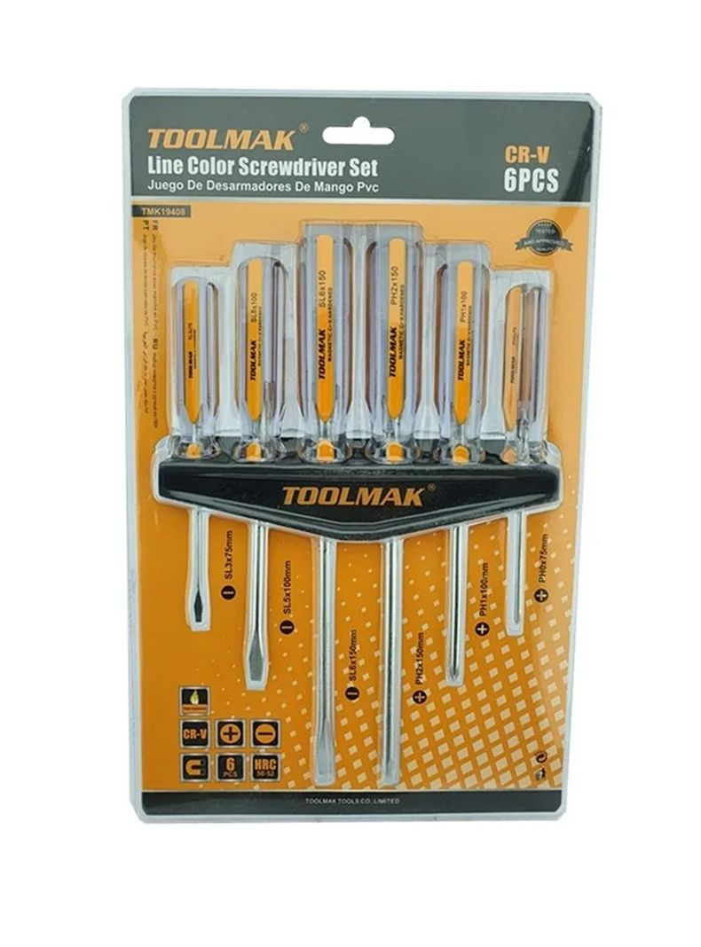 Set Juego De Destornilladores 6 Piezas Tmk19408-0