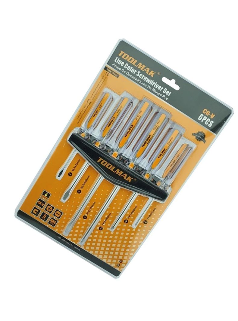 Set Juego De Destornilladores 6 Piezas Tmk19408-2