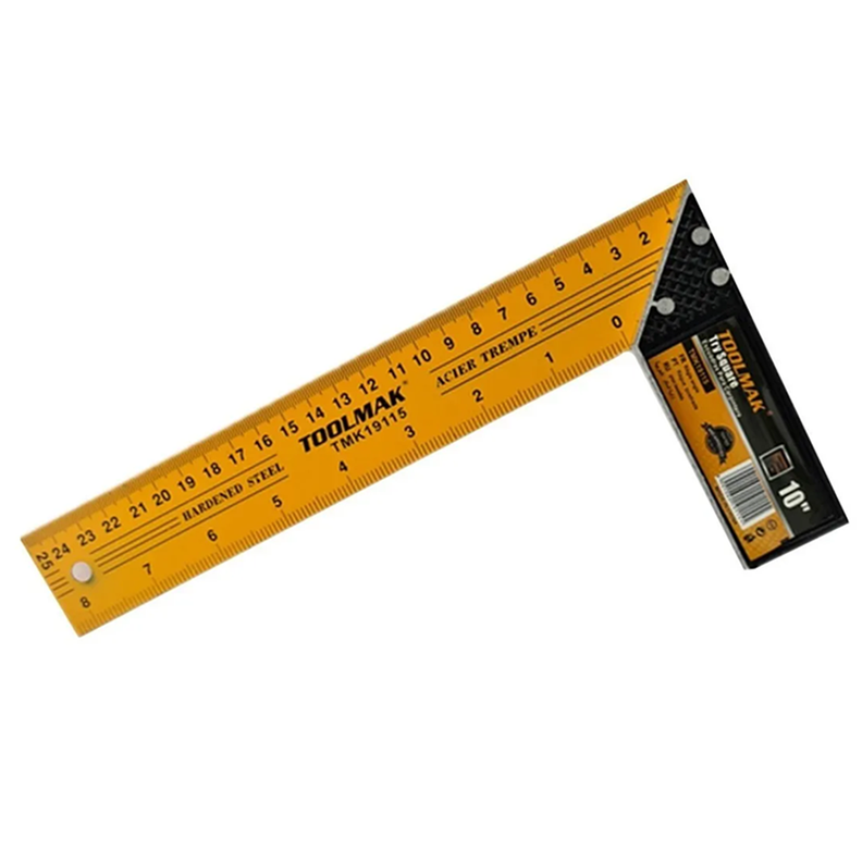 Escuadra Carpintero Esquina 10 Pulg Acero Templado Toolmak-0