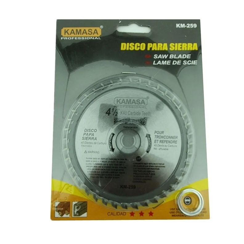 Disco Sierra Circular 4 1/2 PulG 40 Dientes Km259-0