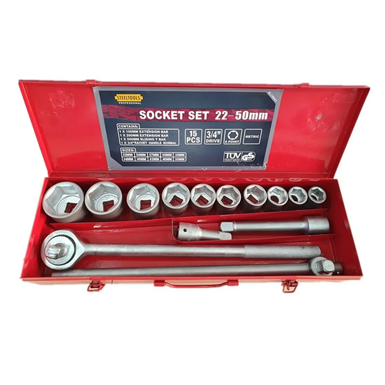 Juego De Dados Chicharra Cuadrante 3/4  15 Piezas Steeltools Sl16041-1
