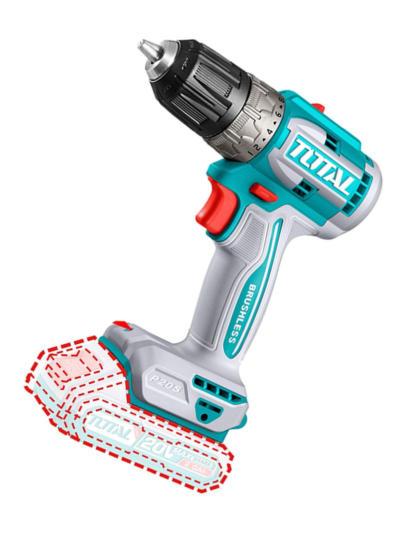 Taladro Atornillador 10mm 20v Bat+ Carg Total Tdli204531-1
