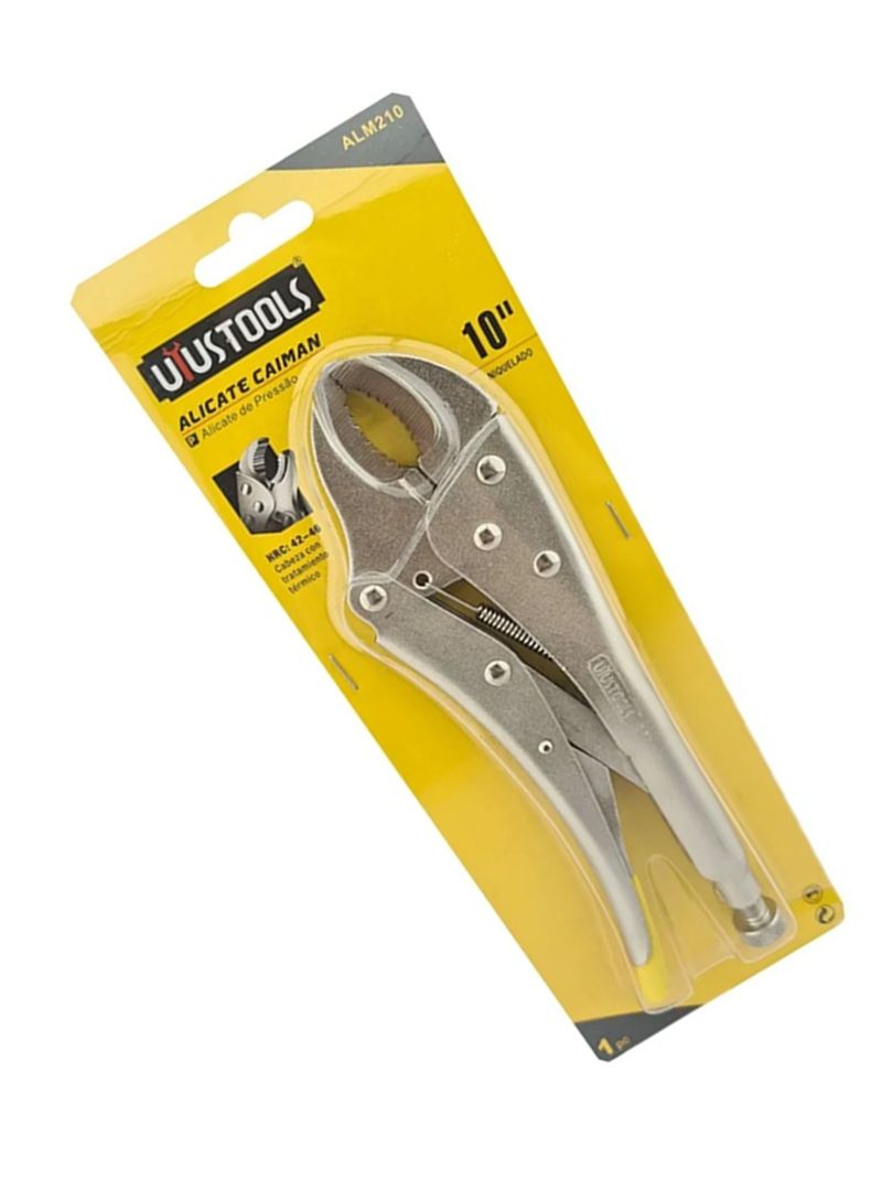 Alicate Caiman Presion Boca Curva 10 Pulgadas Uyus-1