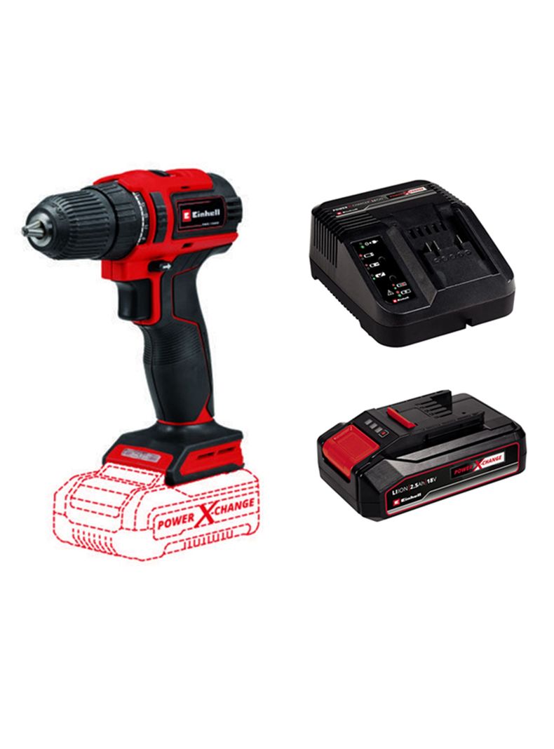 Taladro Atornillador Inalambrico 10mm 18v Bat + Carg Einhell-0