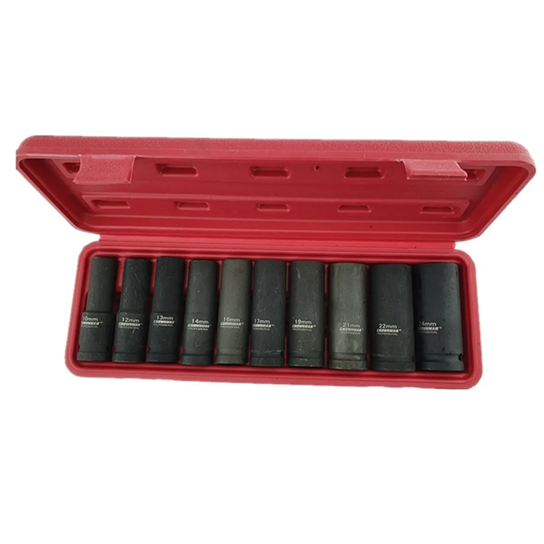 Set Dados Impacto 1/2 Pulgada 10 Piezas Crownman-1