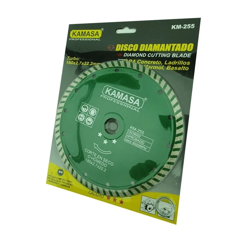 Disco Diamantado 7 180mm Corte Turbo Concreto Km-0