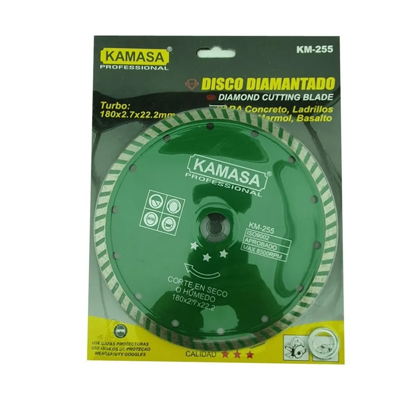 Disco Diamantado 7 180mm Corte Turbo Concreto Km-1
