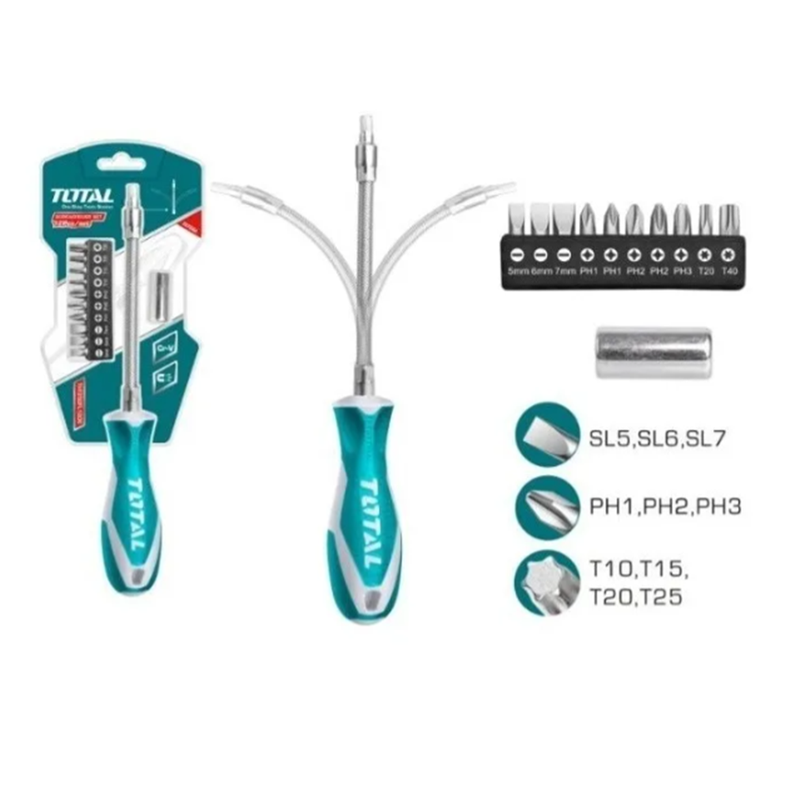Destornillador Flexible Con Puntas 12 Piezas Total-2