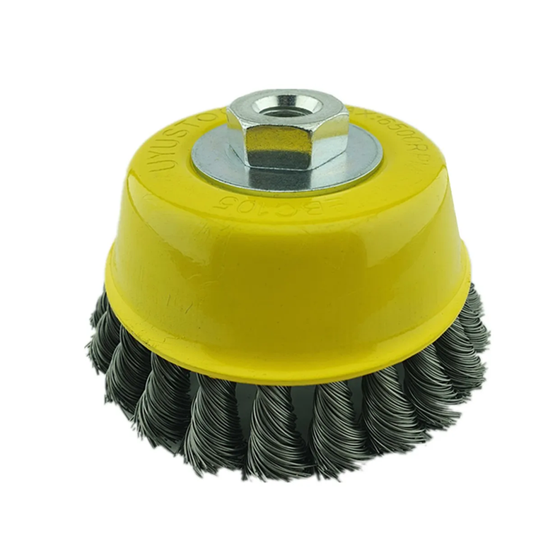 Escobilla Copa Trenzada Torcida 125mm Esmeril Uyus-1