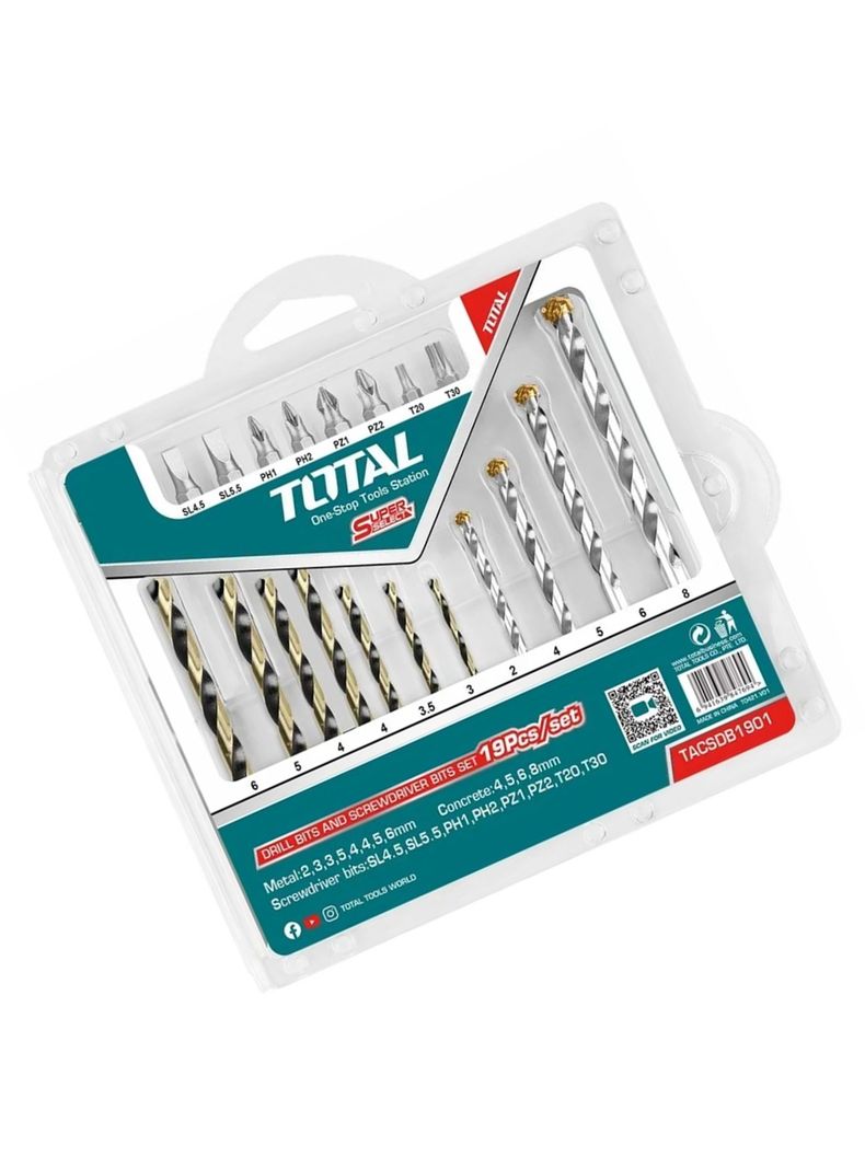 Brocas Y Puntas Atornillador Taladro 19 Pcs Total-1
