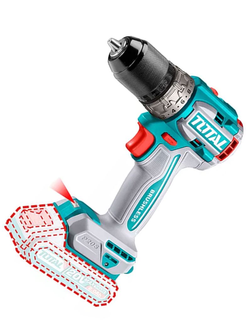 Taladro Atornillador 13mm 20v Bat+ Carg Total Tdli206021-1
