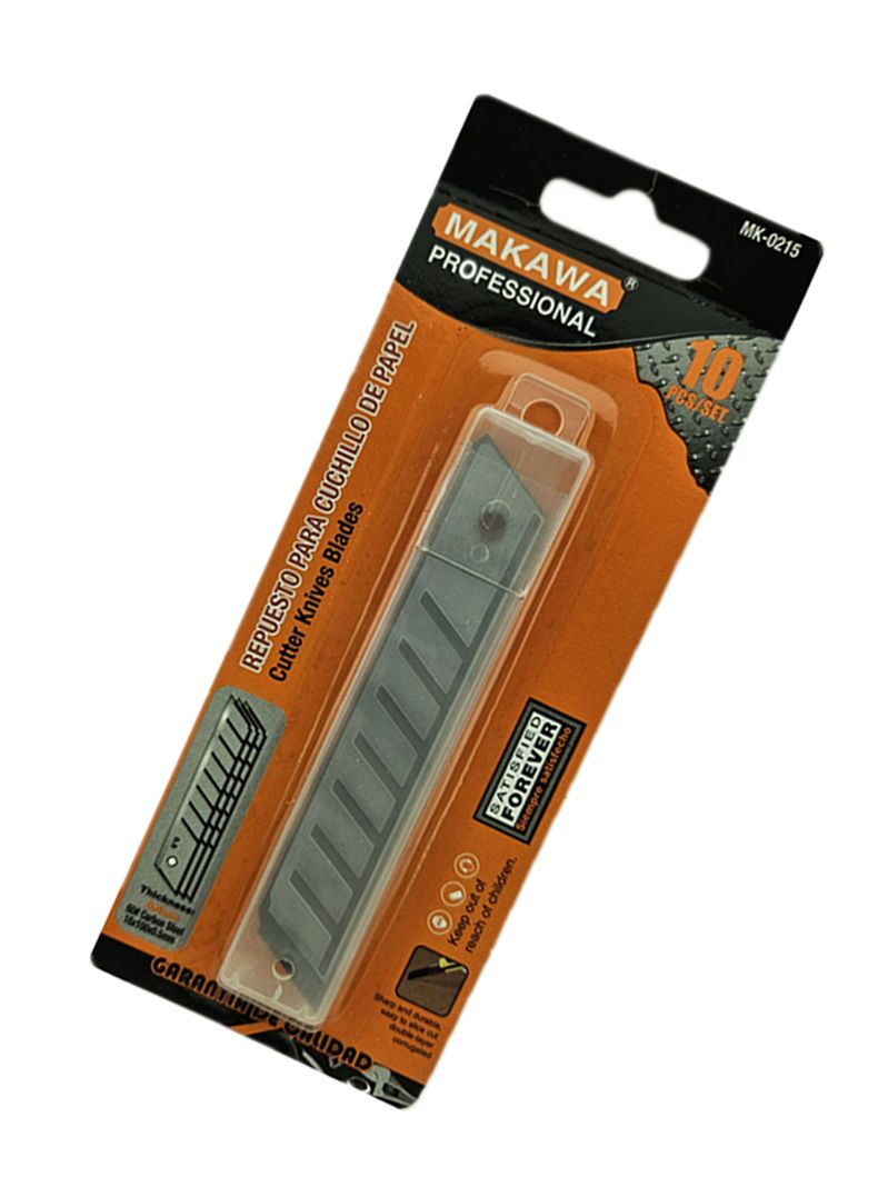 10x Repuesto Hoja Cuchillo Cartonero Corta Cartón 18mm Mk-2