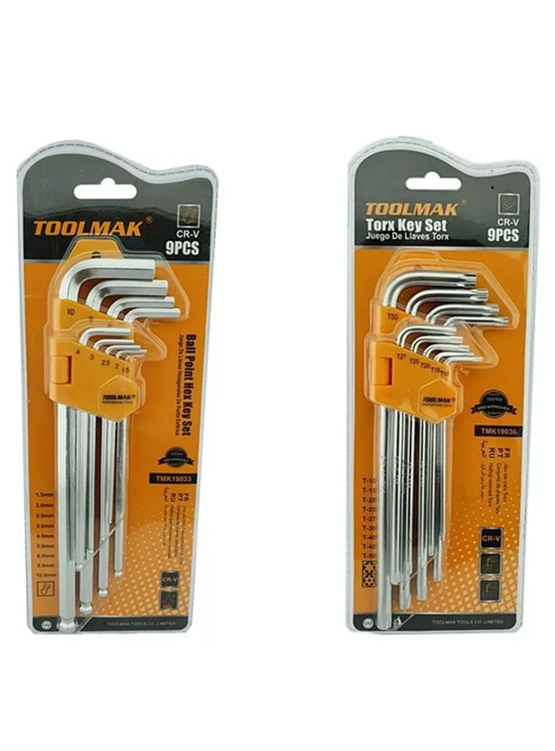 Set De Llaves Allen Hexagonal Y Estrella Toolmak-0