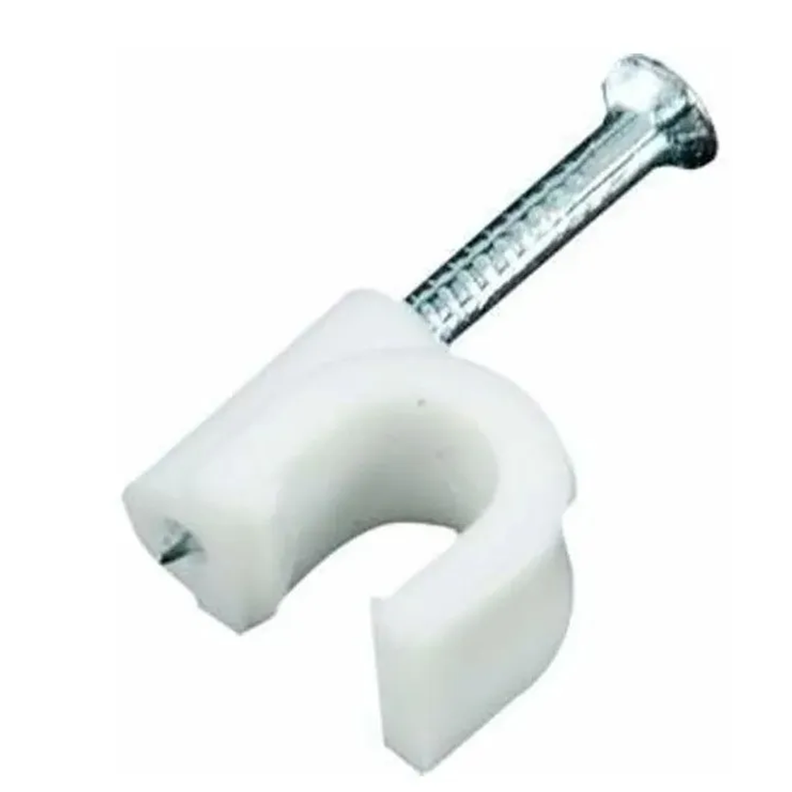 Grapa Grampa Rg6 Cable 10mm Blanco 100 Unidades Toolmak-1