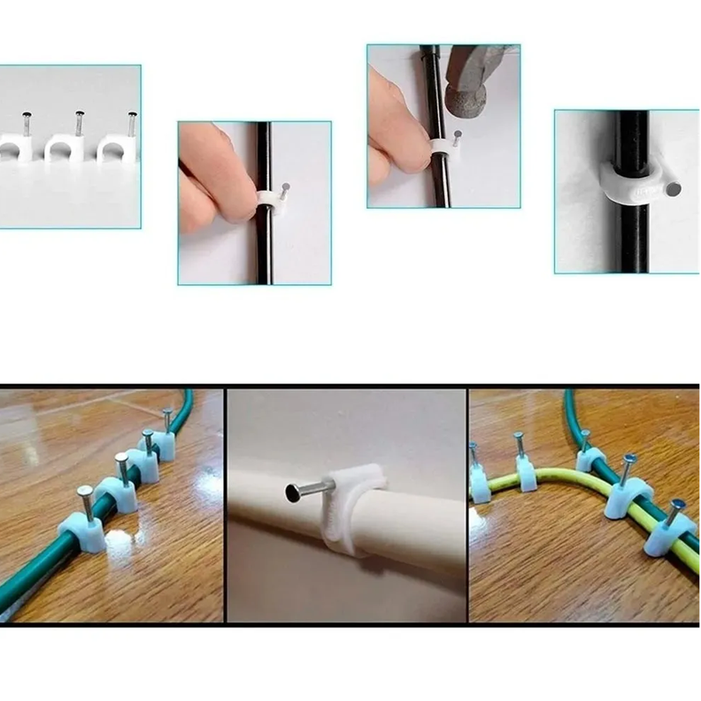 Grapa Grampa Rg6 Cable 10mm Blanco 100 Unidades Toolmak-2