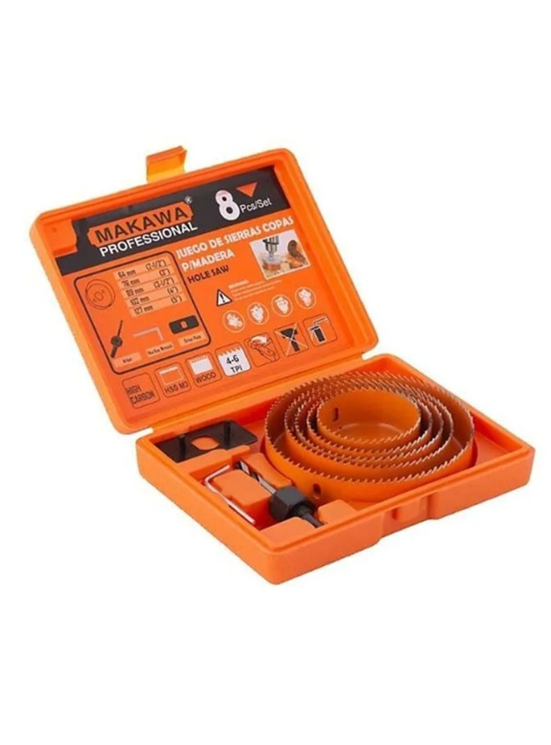 Hoja Broca Sierra Copa Para Madera 8 Piezas Mk0330-0