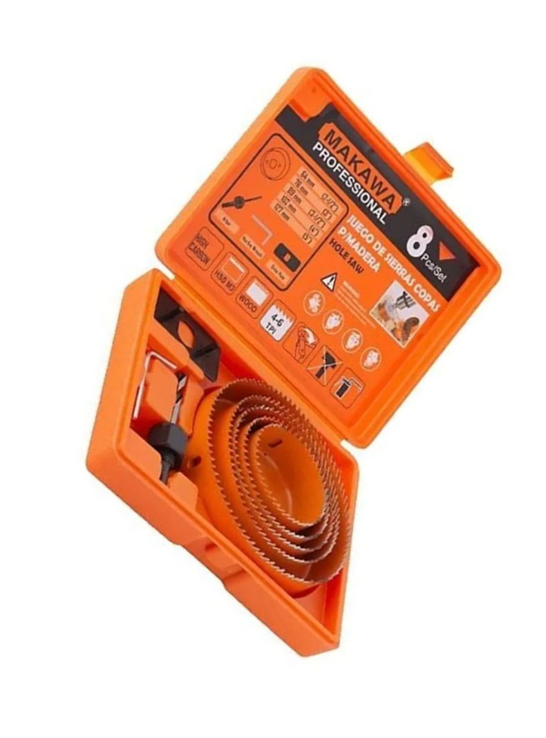 Hoja Broca Sierra Copa Para Madera 8 Piezas Mk0330-2