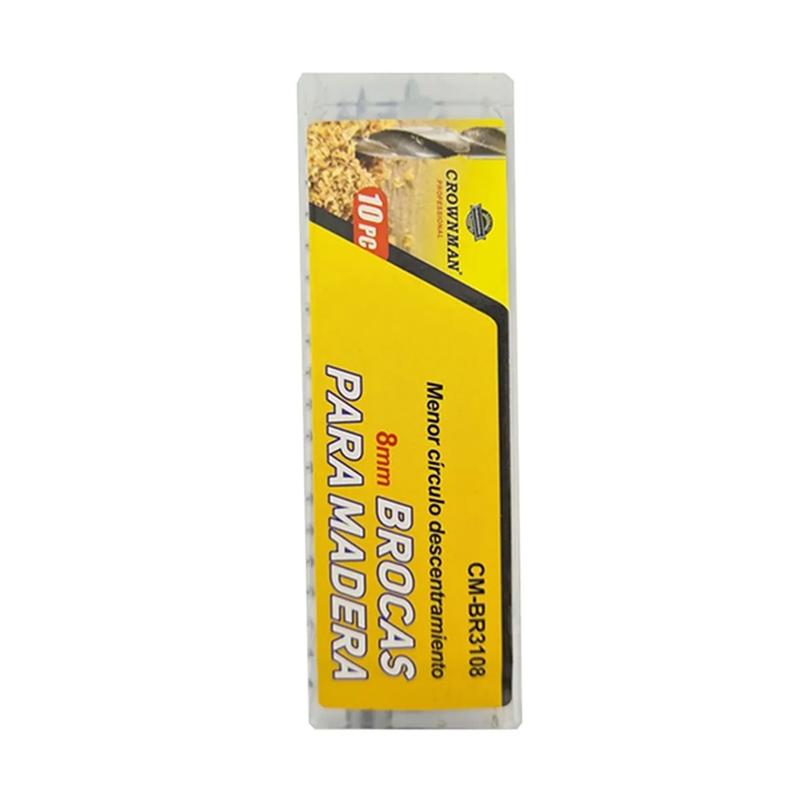 Juego Brocas Para Madera 8mm 10 Piezas Crownman-0