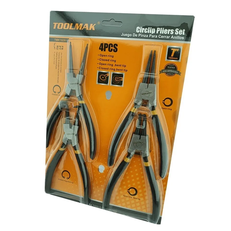 Juego/set/kit De Alicates Sacaseguros 7  Pulgadas Toolmak-1