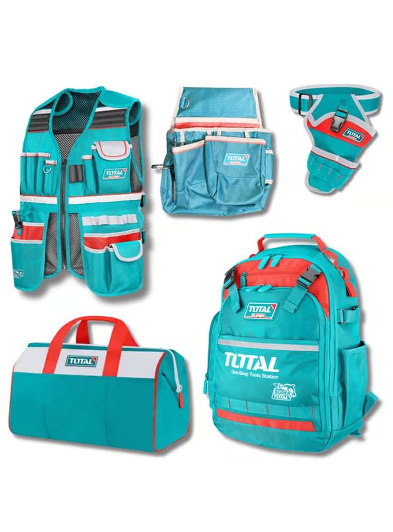 Kit Mochila+ Chaleco+ Bolso+ Coleto+ Porta Taladro Total-0