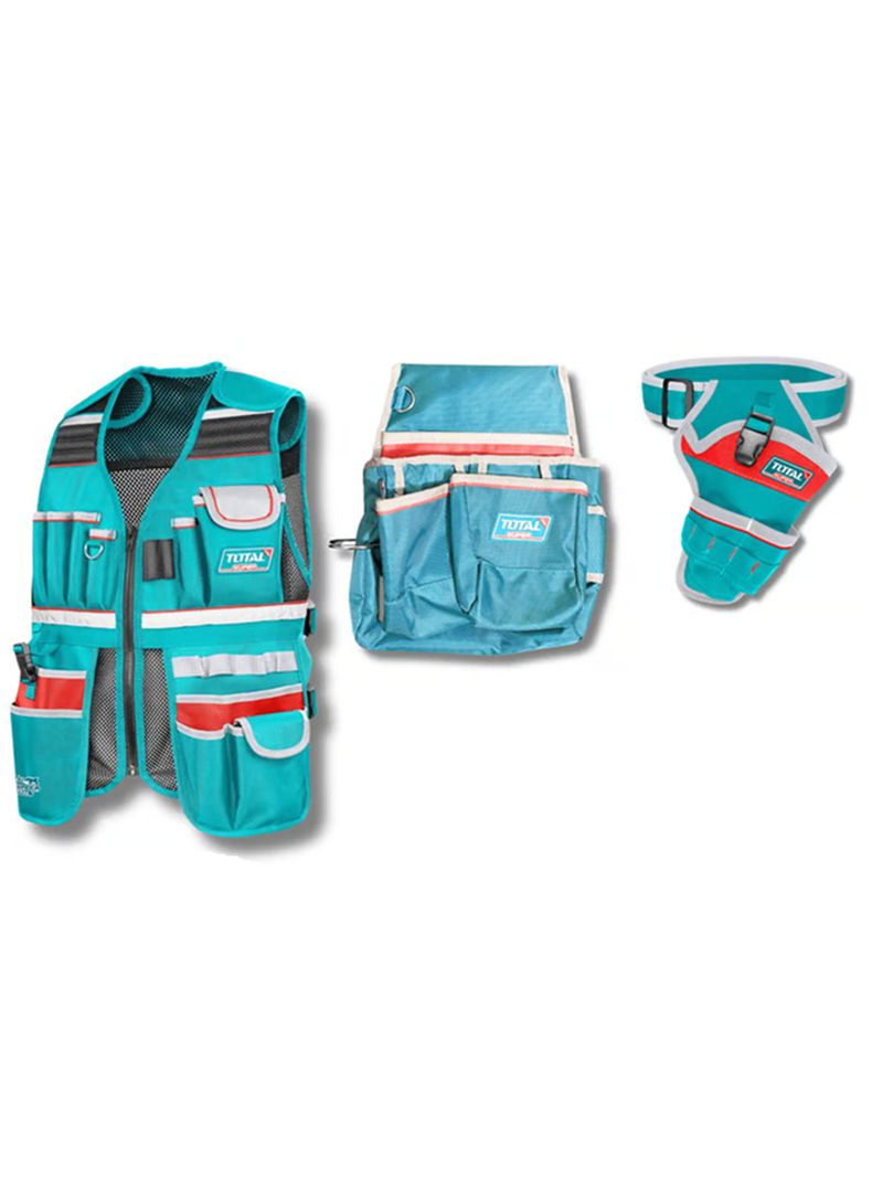 Kit Mochila+ Chaleco+ Bolso+ Coleto+ Porta Taladro Total-1