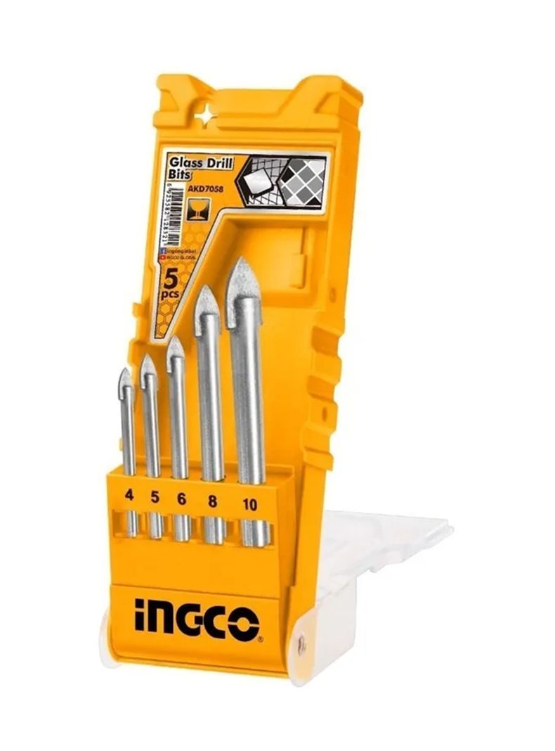 Set Brocas Punta Flecha Cerámica Vidrio 5pcs Ingco-0