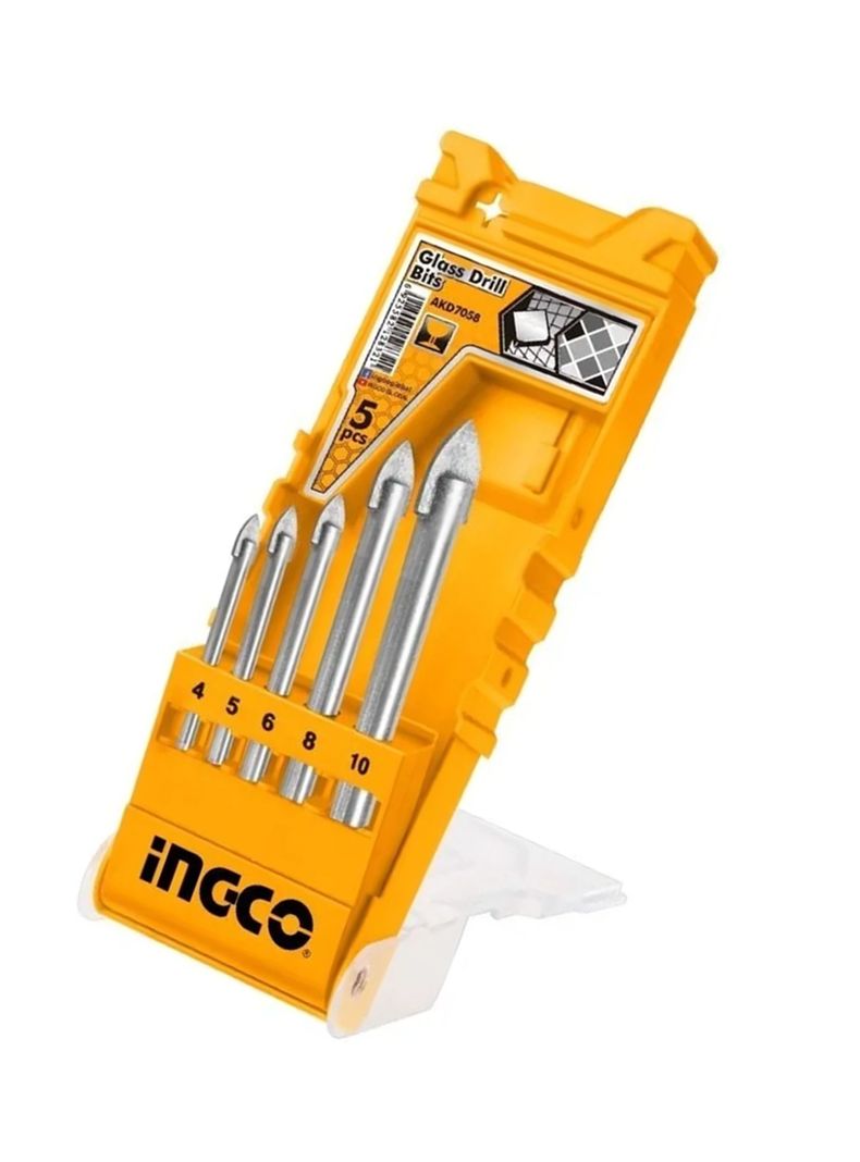Set Brocas Punta Flecha Cerámica Vidrio 5pcs Ingco-1