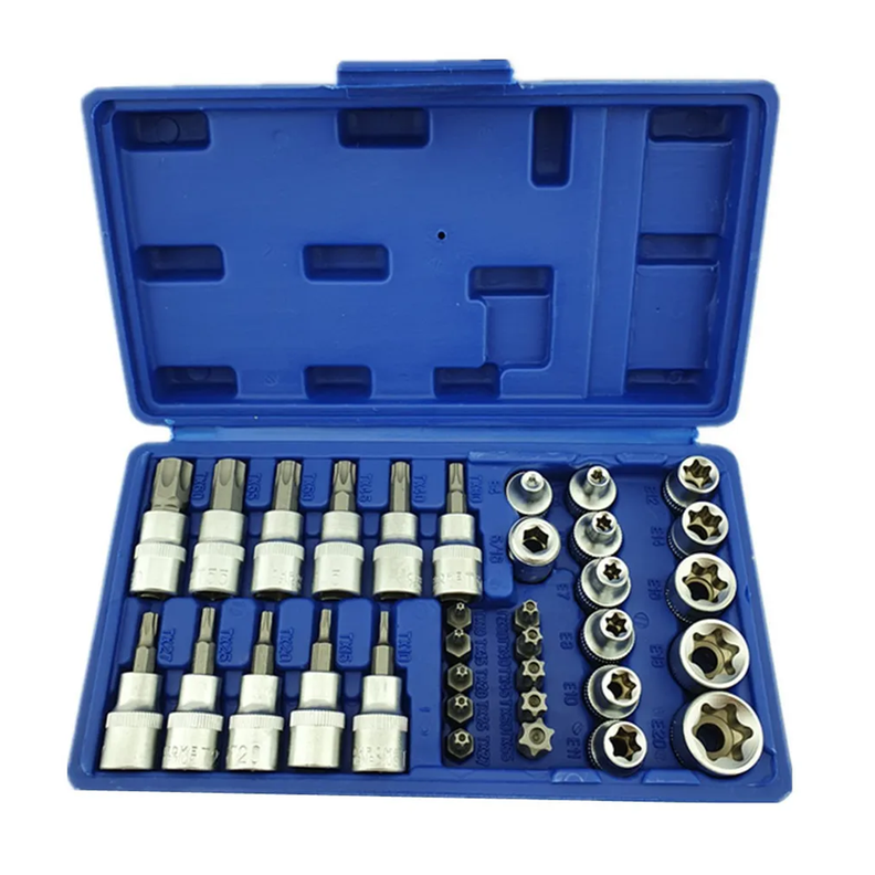 Set Dados 3/8 Torx Estrella Hembra Y Macho 34 Pcs-0