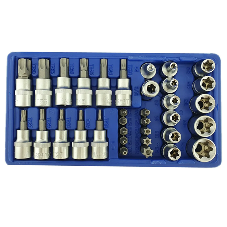 Set Dados 3/8 Torx Estrella Hembra Y Macho 34 Pcs-2