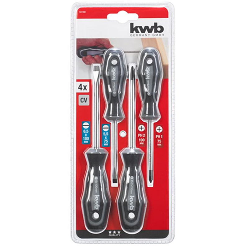 Kit Set Juego Destornilladores 4 Piezas Kwb 141190-1