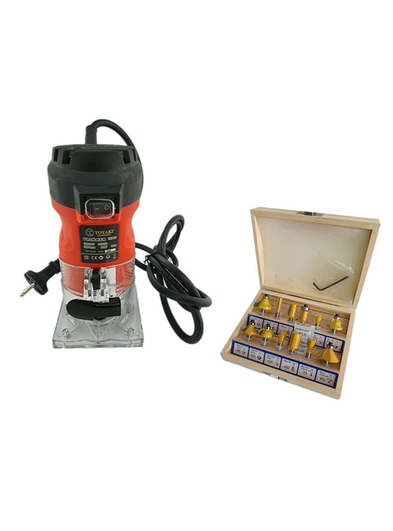 Fresadora Router Mini Tupi 650w Toyaki + Juego 12 Fresas 1/4-0
