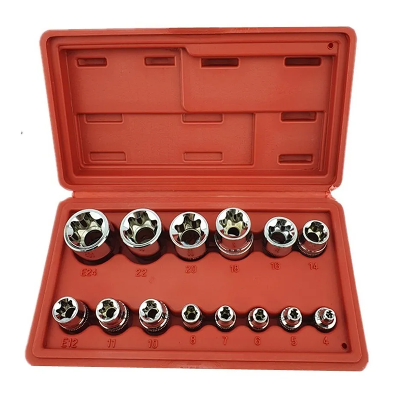 Kit Set Juego De Dados Torx Estrella Hembra 14 piezas