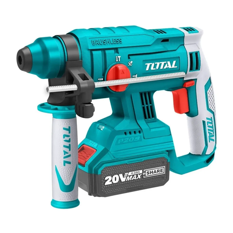 Rotomartillo Inalambrico Sds Plus 20v Bateria + Cargador 4ah Total-0