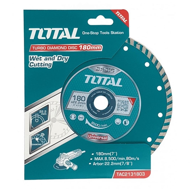 Disco De Corte Diamantado Turbo 7 180mm Total-0