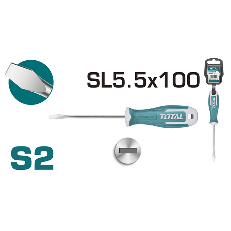 Destornillador Paleta S2 Sl5.5 100mm Total-1