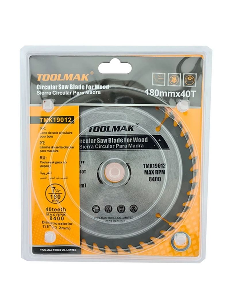 Disco Sierra Circular 7 1/4 PulG 40 Dientes Tmk-1