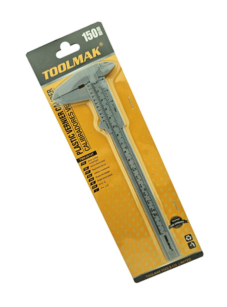 Pie De Metro Vernier Análogo Plástico 150mm Toolmak TMK20147-0