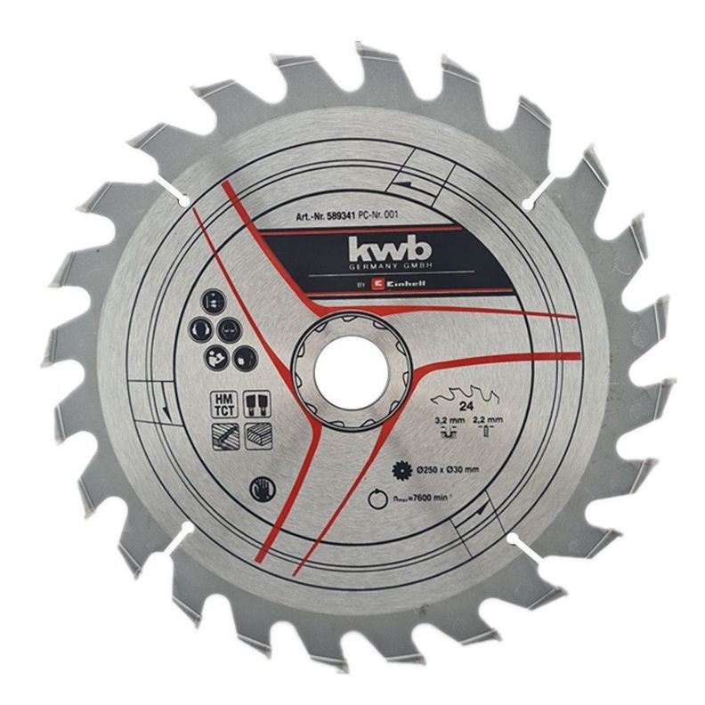 Disco Banco Sierra 250x30mm 24 Dientes Kwb 589341-0
