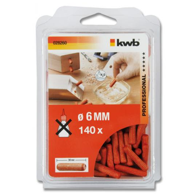 Tarugo De Madera 6 X 30mm - 140 Unidades Kwb-0