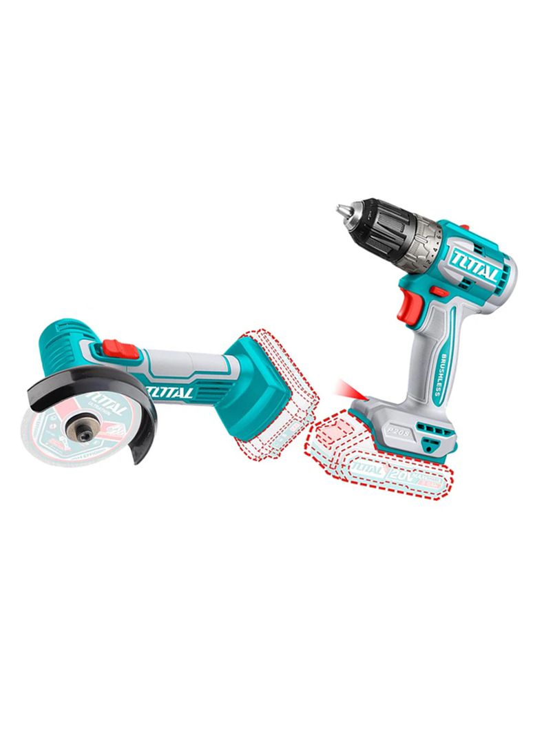 Mini Galletera Esmeril Angular+ Taladro 20v Total-1
