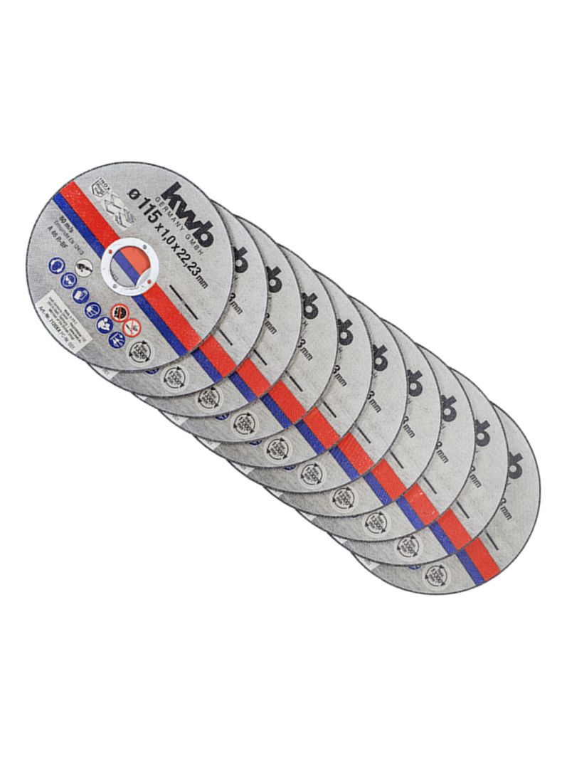 Disco De Corte P/ Metal Acero Inoxidable 115mm 10 Und Kwb-1