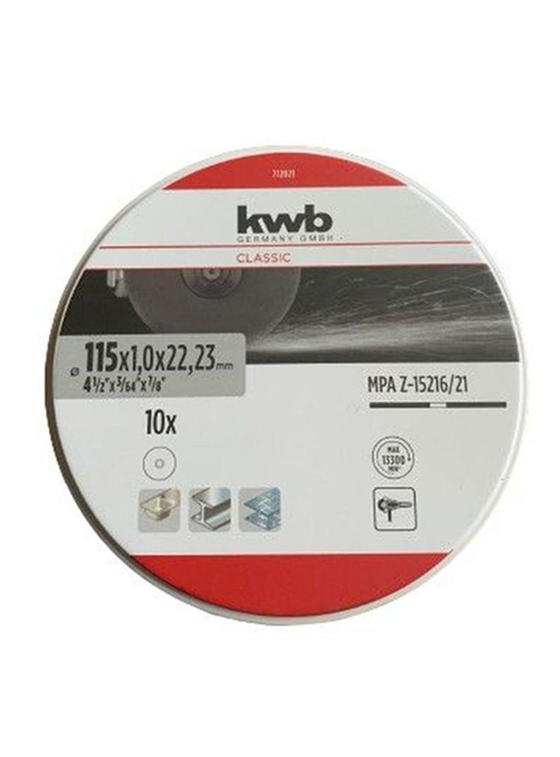 Disco De Corte P/ Metal Acero Inoxidable 115mm 10 Und Kwb-2