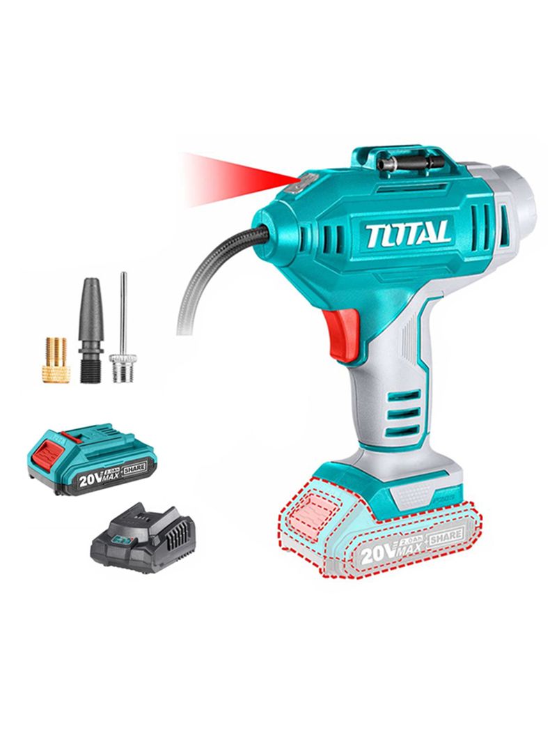 Inflador Compresor Aire 20v Carg + Bat Total Tacli2018-0