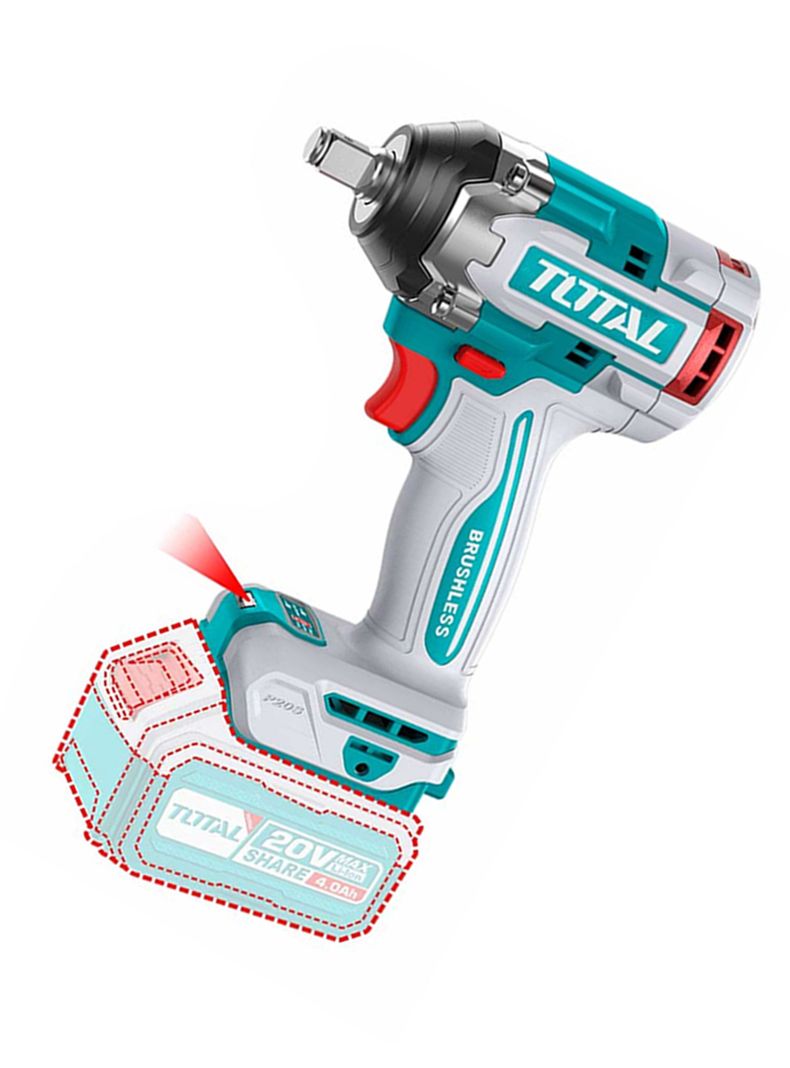 Taladro Pistola Llave Impacto 20v 2bat+ Carg Total Tiwli2050-1