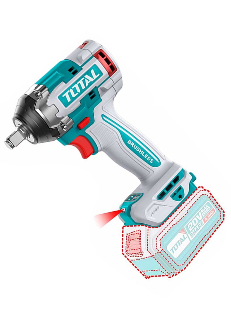 Taladro Pistola Llave Impacto 20v 2bat+ Carg Total Tiwli2050-2