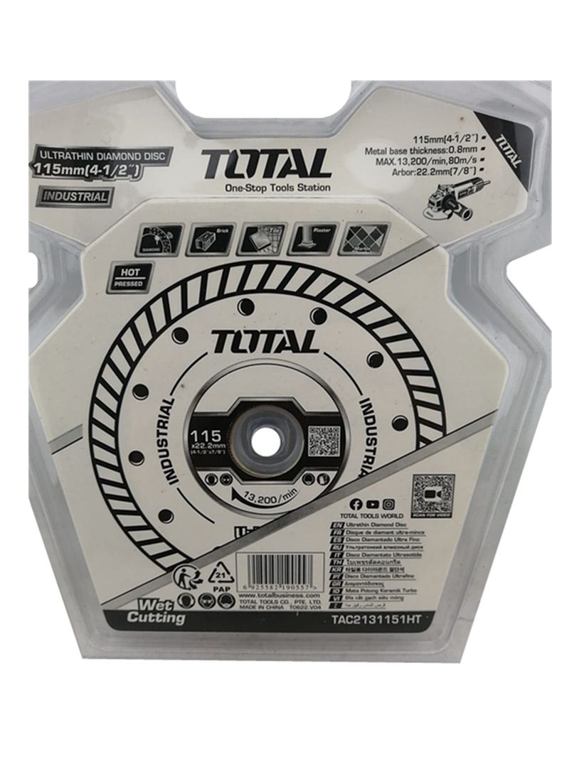 Disco Diamantado 4 1/2 115mm Corte Turbo Total-2