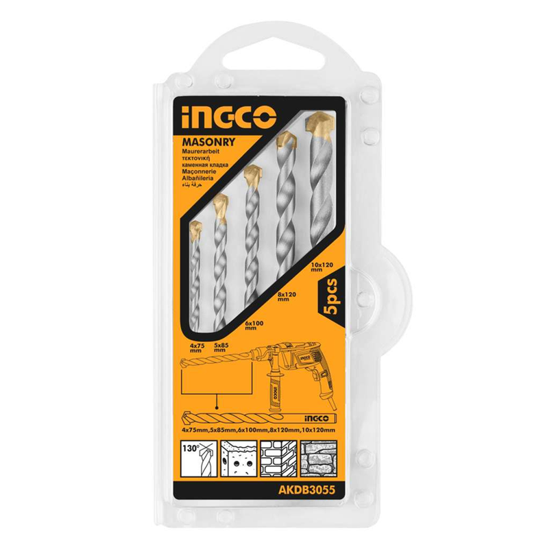 Set Brocas Para Concreto 5 Piezas Ingco Akdb3055-0