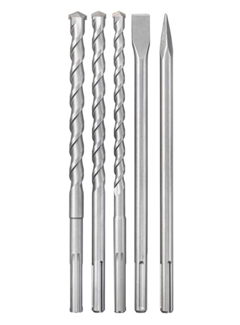 Set Juego De Broca Cincel P/ Rotomartillo Sds Max 5 Pcs Kwb