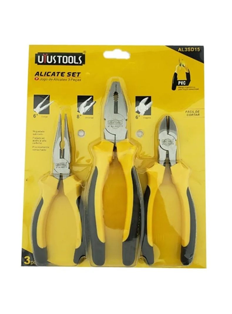 Set Kit Juego De Alicates 3 Piezas Uyustools-0
