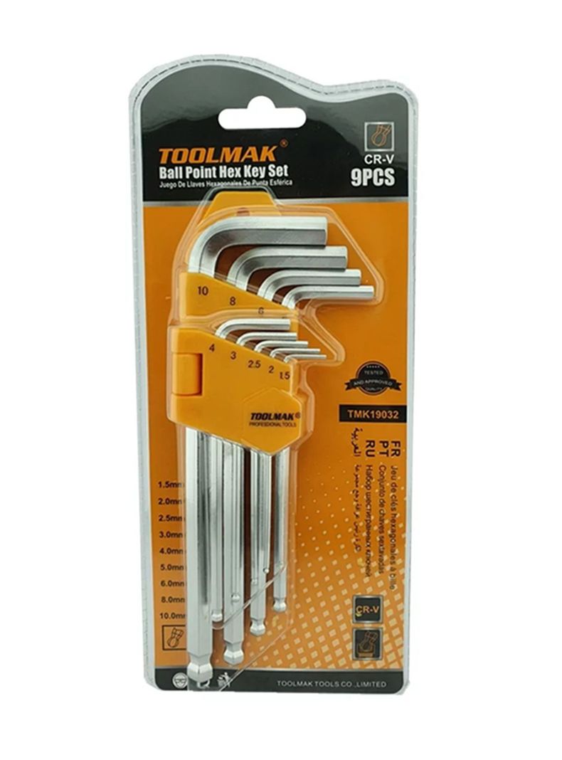 Llaves Medianas Allen Hexagonal 9 Piezas Tmk19032-0